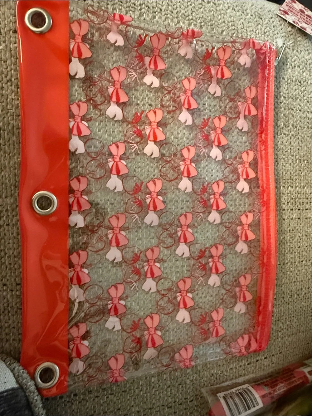 “Literally Just a Girl” Strawberry Cherry Cosmetic Pouch - Pink & Red DORM SET